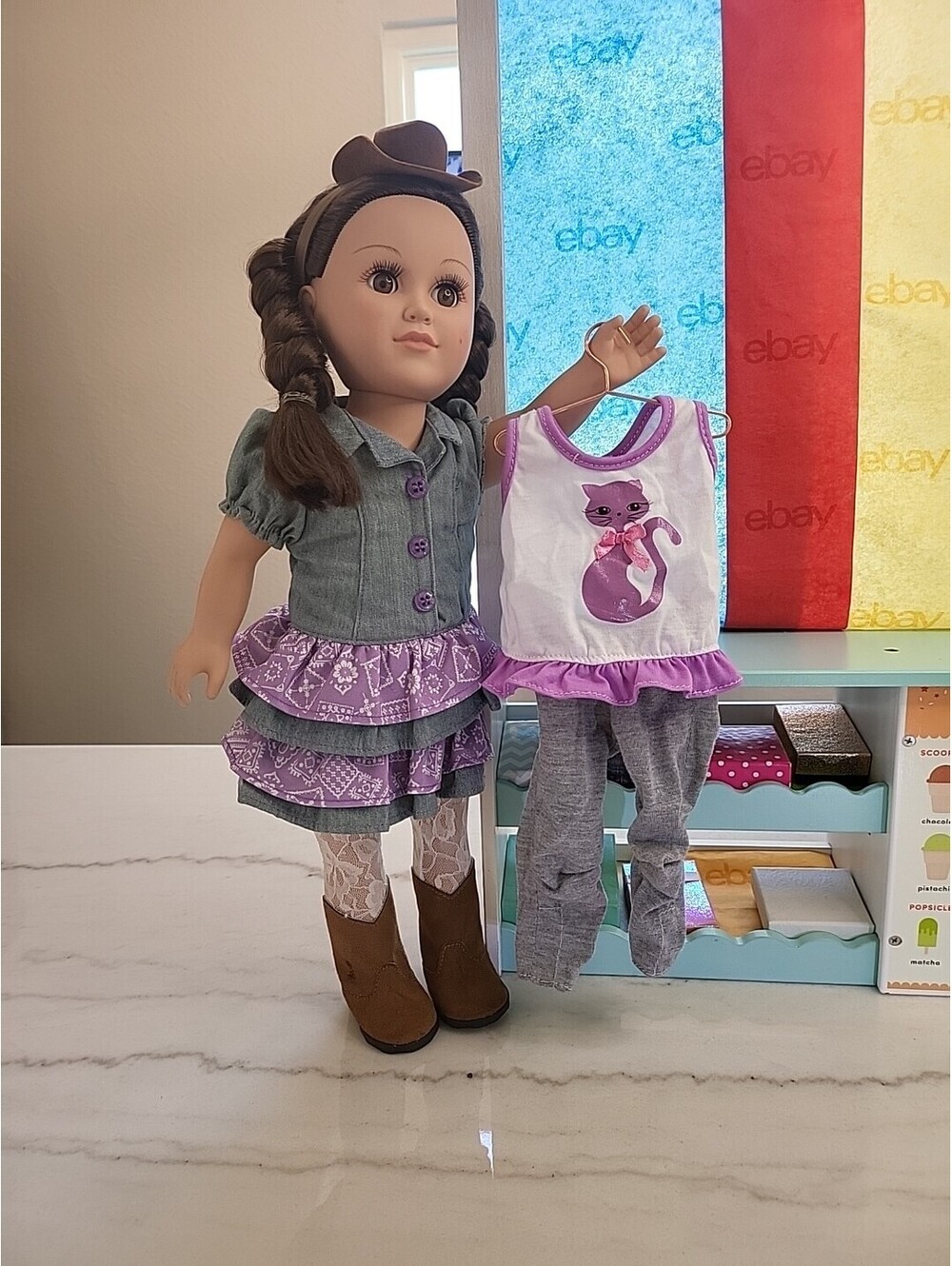 18” Doll Clothing 2 Pc Set Fits/w OG Battat American Girl EUC Clean A4